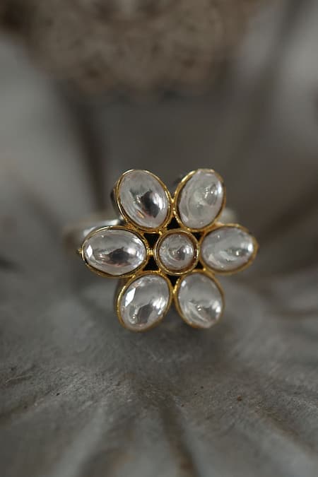 Paisley Pop Floral Polki Ring 