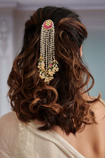 Paisley Pop Kundan Braid Pin 