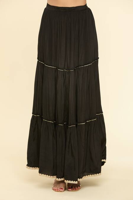 Buy Samyukta Singhania Black Satin, Silk, Chiffon Embroidery Round Neck Straight Kurta Sharara Set Online at Aza Fashions Buy_Samyukta Singhania_Black Satin, Silk, Chiffon Embroidery Round Neck Straight Kurta Sharara Set_Online_at_Aza_Fashions