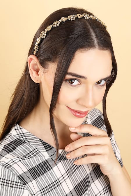 Born Flash Aster Crystal Embellished Floral Hairband 