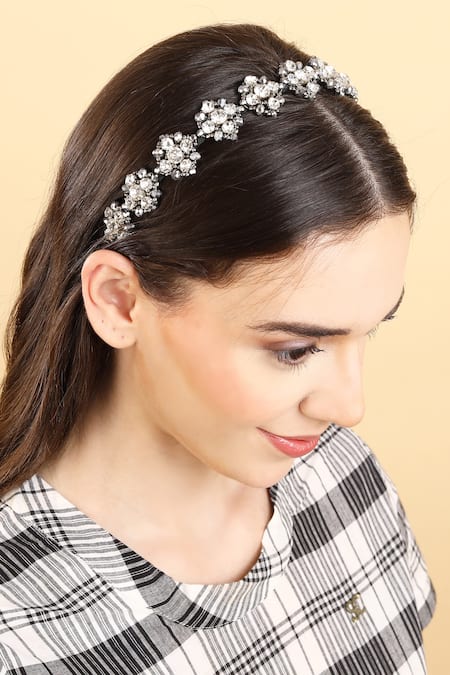 Born Flash Calendula Floral Crytsal Embellished Hairband 