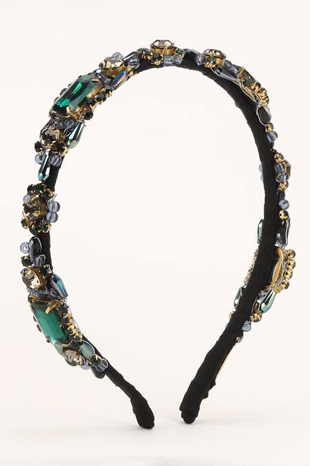 Buy_Born Flash_Green Crystals, Beads Gerbera And Work Hairband 