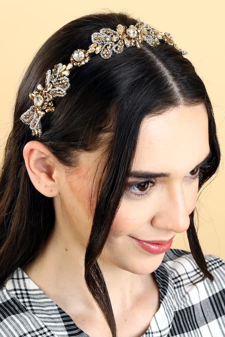 Born Flash Gillyflower Crystal & Bead Embellished Hairband 