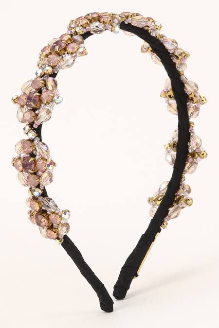 Buy Born Flash Rose Gold Crystals, Beads Mistletoe And Embellished Hairband Buy_Born Flash_Rose Gold Crystals, Beads Mistletoe And Embellished Hairband