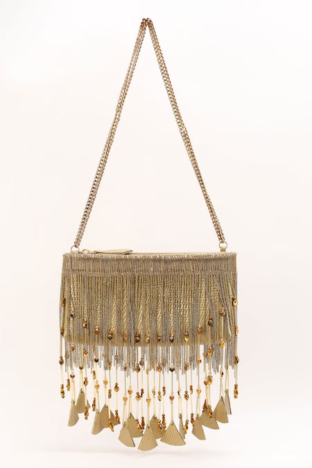 Born Flash Chain Tassel Glam Fringe Embellished Bag 