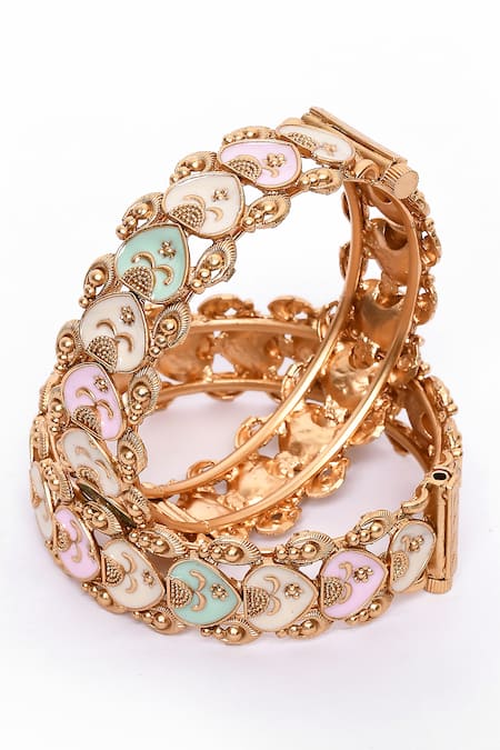 Our Purple Studio Enamel Embellished Bangles - Set of 2 