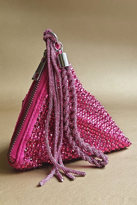 Plode Delhi Swarovski Crystal Embellished Pyramid Bag 