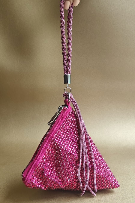 Plode Delhi Swarovski Crystal Embellished Pyramid Bag 