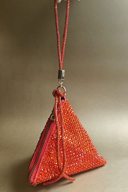 Plode Delhi Swarovski Embellished Pyramid Bag 