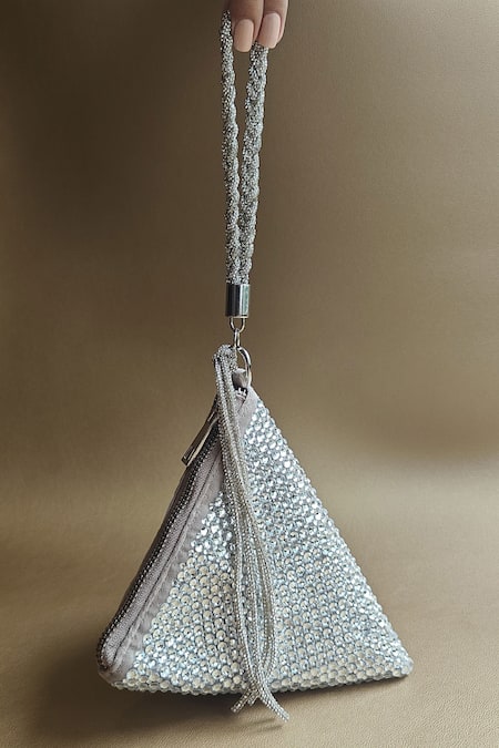 Plode Delhi Swarovski Studded Pyramid Bag 