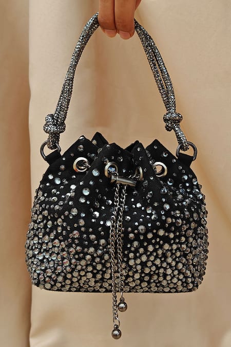 Plode Swarovski Crystal Encrusted Micro Bucket Bag 