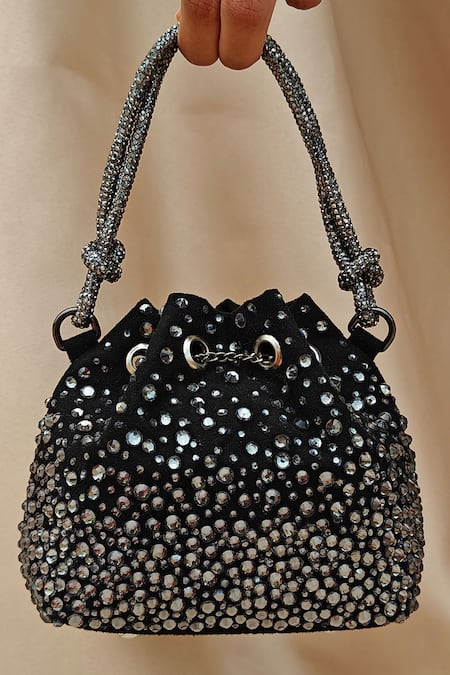Plode Swarovski Crystal Encrusted Micro Bucket Bag 