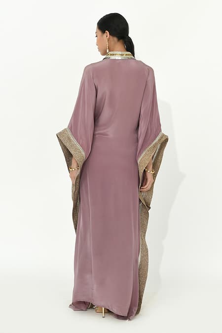 Rishi and Vibhuti Ivy Embroidered Kaftan & Pant Set 