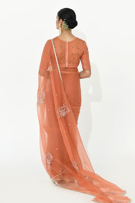 Rishi and Vibhuti Amber Embroidered Saree With Blouse 