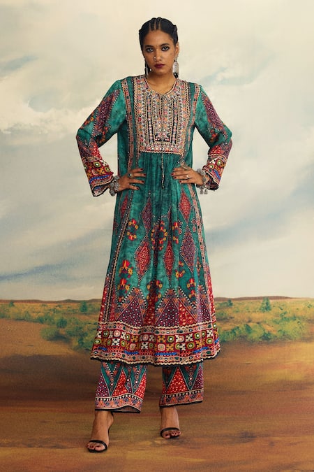 Rajdeep Ranawat Anisha Printed Long Kurta 