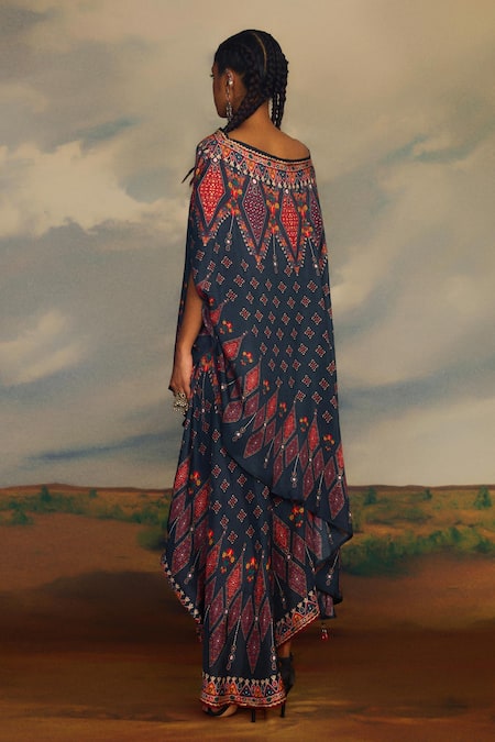 Rajdeep Ranawat Kamini Saharan Bloom Print & Embroidered Tunic With Skirt 