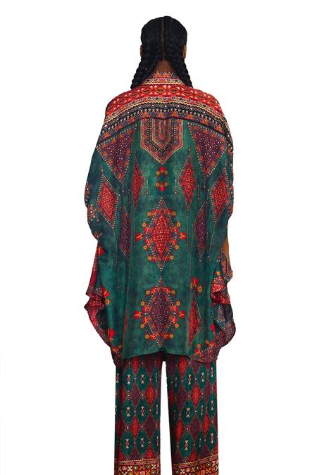 Shop_Rajdeep Ranawat_Multi Color Modal Embroidery Geometric Pattern Straight Palazzo _Online_at_Aza_Fashions