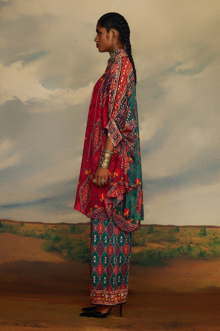 Rajdeep Ranawat Floral Geometric Kaftan Kurta 
