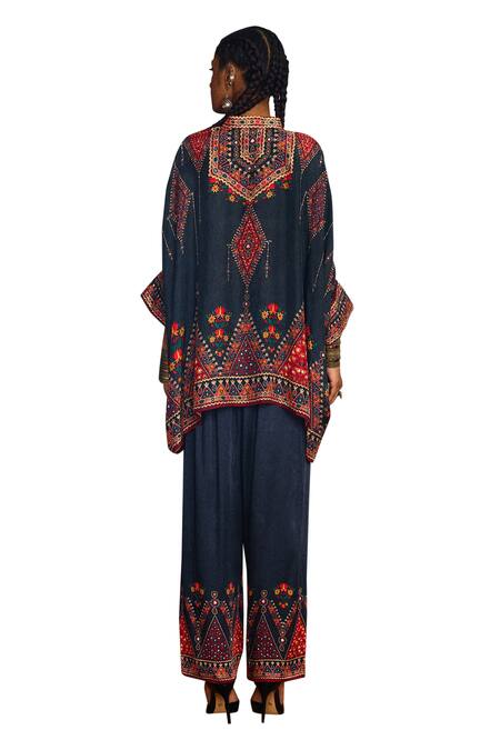 Shop_Rajdeep Ranawat_Grey Silk Embroidery Bandeau Neck Short Tunic _Online_at_Aza_Fashions