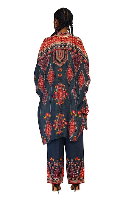 Shop_Rajdeep Ranawat_Grey Modal, Satin Printed Hem Palazzo _Online_at_Aza_Fashions