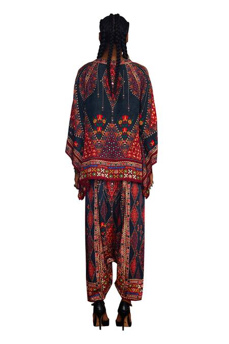 Shop_Rajdeep Ranawat_Grey Modal, Satin Maimouna Printed Turkish Pant _Online_at_Aza_Fashions