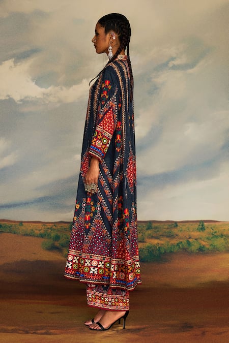 Shop_Rajdeep Ranawat_Grey Silk Embroidery Bandeau Neck Ada Anarkali _Online_at_Aza_Fashions