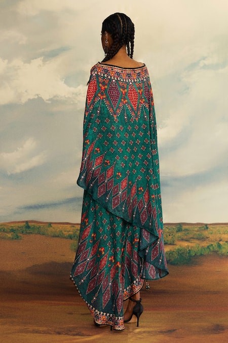 Rajdeep Ranawat Kamini Diamond Print Flared Top & Skirt Set 