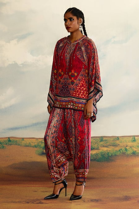 Rajdeep Ranawat Ramona Geometric Print Poncho Tunic 