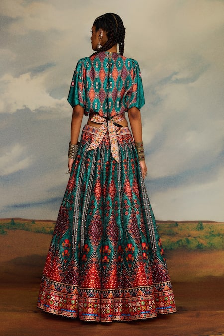 Rajdeep Ranawat Varsha Leela Cowl Draped Blouse With Lehenga 