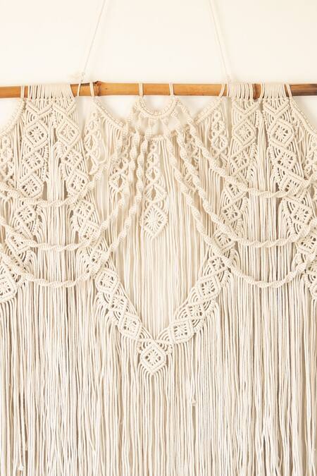 Shop_Karighar_Off White Natural Cotton Cord Macrame Wanderlust Wall Hanging_Online_at_Aza_Fashions