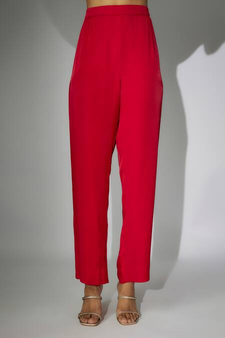 Nadima Saqib Red Georgette, Chanderi, Organza Zari, Embroidery Round Anarkali With Dupatta Online at Aza Fashions Nadima Saqib_Red Georgette, Chanderi, Organza Zari, Embroidery Round Anarkali With Dupatta _Online_at_Aza_Fashions