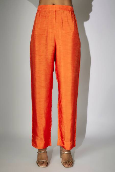 Buy Nadima Saqib Orange Chanderi, Organza, Denim Embroidery Zardosi And Marodi Kurta Pant Set Online at Aza Fashions Buy_Nadima Saqib_Orange Chanderi, Organza, Denim Embroidery Zardosi And Marodi Kurta Pant Set _Online_at_Aza_Fashions