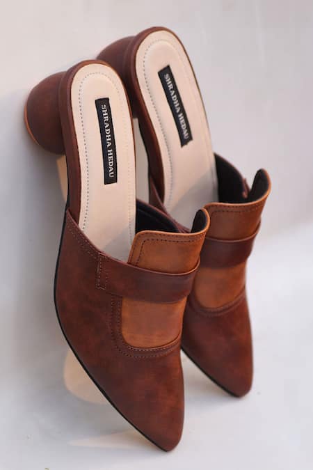 Shradha Hedau Footwear Couture Brown Colour Block Quinn Mules 