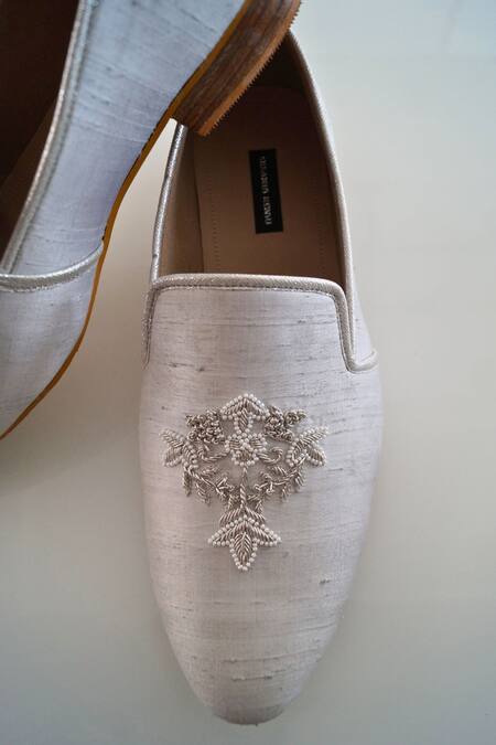 Buy Shradha Hedau Footwear Couture White Pearls Aaryan Bloom Embroidered Shoes Online at Aza Fashions Buy_Shradha Hedau Footwear Couture_White Pearls Aaryan Bloom Embroidered Shoes _Online_at_Aza_Fashions