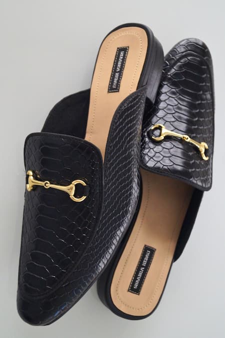 Shradha Hedau Footwear Couture Ekansh Crocodile Skin Textured Mules 