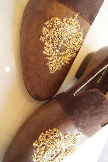 Buy Shradha Hedau Footwear Couture Brown Nimit Royalty Embroidered Moccasin Shoes Online at Aza Fashions Buy_Shradha Hedau Footwear Couture_Brown Nimit Royalty Embroidered Moccasin Shoes _Online_at_Aza_Fashions