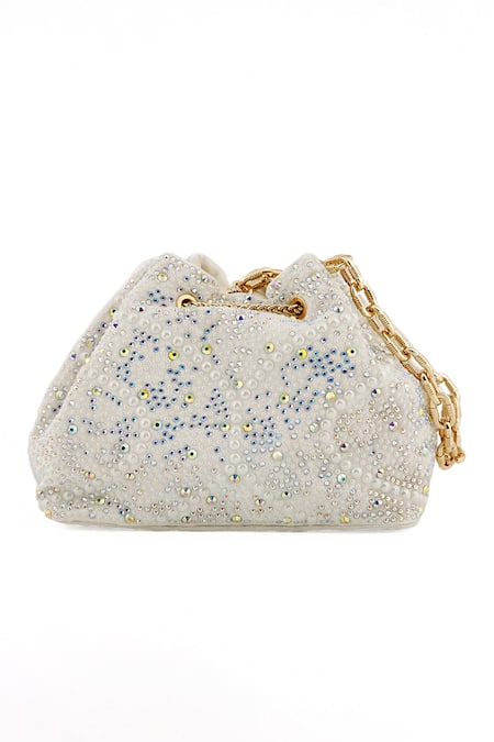 House Of Bio Swarovski Crystal Embellished Potli Bag 