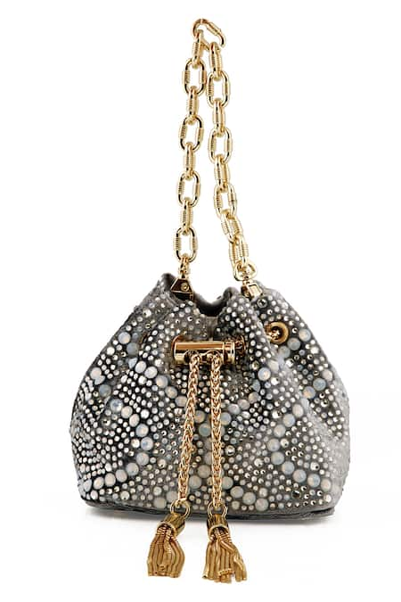 House of Bio Embellished Mini Bucket Bag 