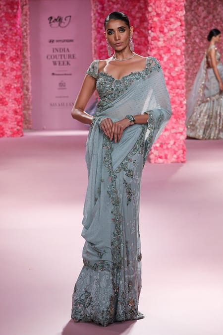 Dolly J Seaphine Sequin Embellished Saree With Blouse 