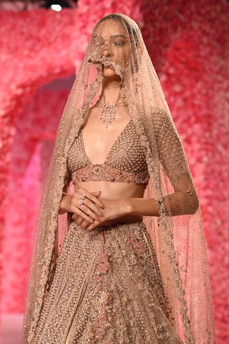 Dolly J Fleur Floral Pearl & Bead Work Lehenga Set 