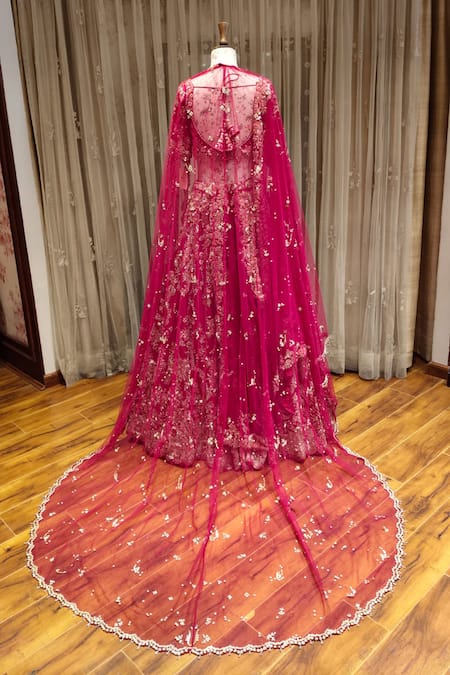 Dolly J Raw Silk Embroidered Bridal Lehenga Set 