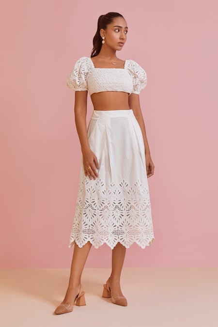 NOIB Zoe Embroidered Top With Skirt Set 