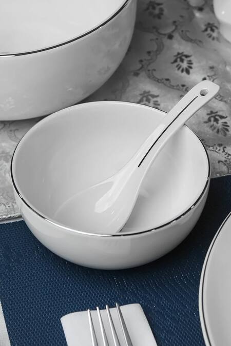 Shop_Vola_Ivory Porcelain Gaj Platinum Dinner Set