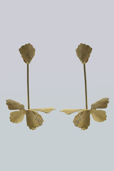 Heena Mittal_Gold Plated Fiore Persannes Danglers _Online_at_Aza_Fashions