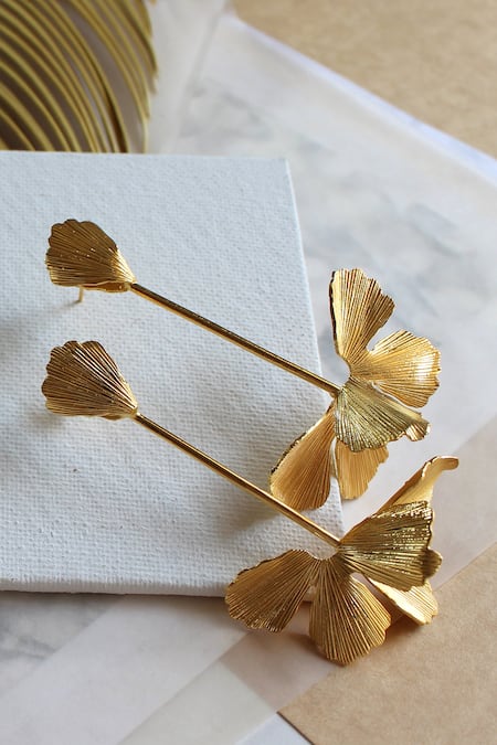 Buy_Heena Mittal_Gold Plated Fiore Persannes Danglers 