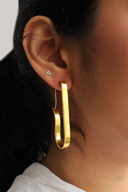 Heena Mittal Rippling Ribbon Pattern Hoops 