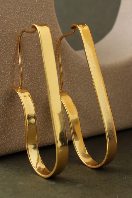 Heena Mittal Rippling Ribbon Pattern Hoops 