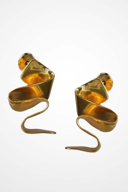 Heena Mittal Vega Rippling Ribbon Pattern Earrings 