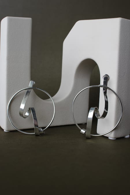 Heena Mittal Sirius Rippling Pattern Hoops 