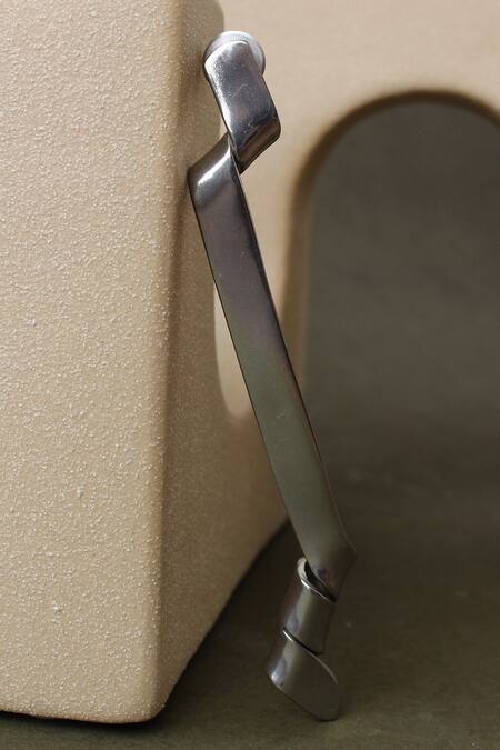 Heena Mittal_Silver Plated Aquila Twisted Ribbon Pattern Earrings _Online_at_Aza_Fashions